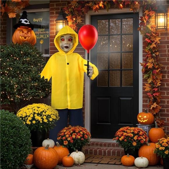 Halloween Decorations Outdoor - 4 Ft Life Size Animated Animatronics Prop - Picture 6 of 7